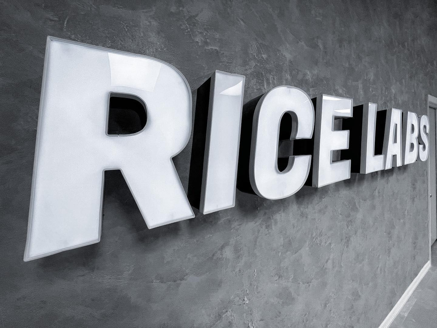 RICE LABS illuminated signage